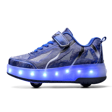Universal trend casual shoes for boys and girls casual running shoes with lights for students detachable roller skates
