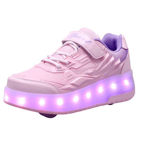 Universal trend casual shoes for boys and girls casual running shoes with lights for students detachable roller skates