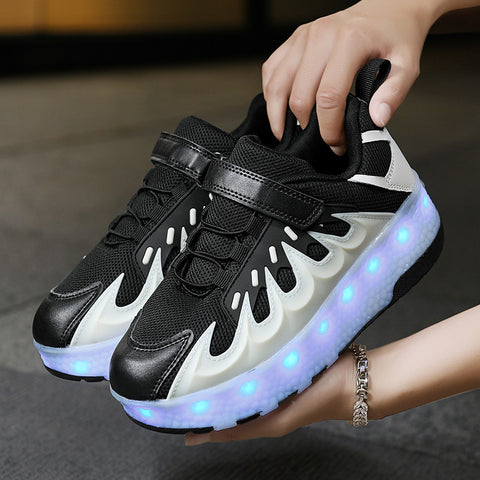 Cross-border supply of Heelys, rechargeable luminous shoes, LED lights, children's and adult roller skates with wheels