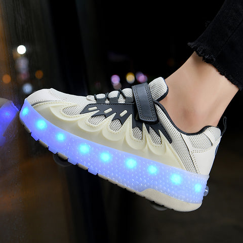 Cross-border supply of Heelys, rechargeable luminous shoes, LED lights, children's and adult roller skates with wheels