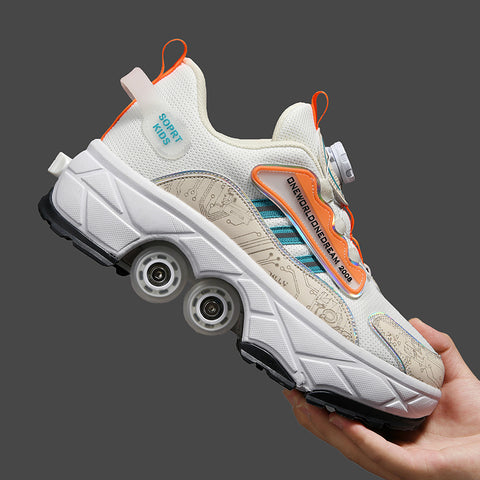 Roller skates, deformable shoes, four-wheel dual-purpose roller skates, double-row roller skates, ice skates