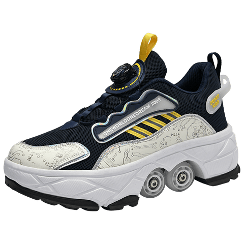 Roller skates, deformable shoes, four-wheel dual-purpose roller skates, double-row roller skates, ice skates