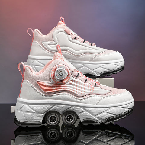 Roller skates, deformable shoes, four-wheel dual-purpose roller skates, double-row roller skates, ice skates