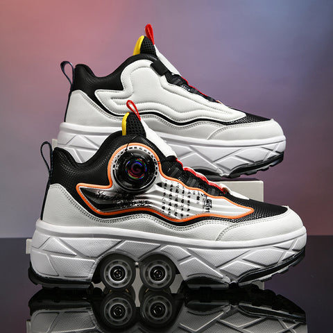 Roller skates, deformable shoes, four-wheel dual-purpose roller skates, double-row roller skates, ice skates