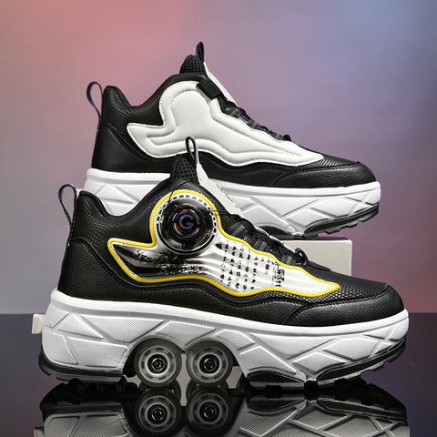 Roller skates, deformable shoes, four-wheel dual-purpose roller skates, double-row roller skates, ice skates
