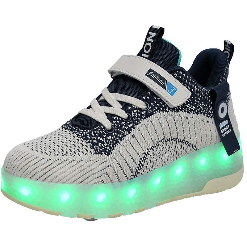 Cross-border running shoes rechargeable luminous shoes LED lights children's adult roller skates with wheels