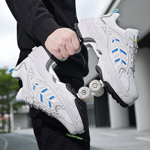 New four-wheeled roller skates with brakes for adults, running shoes, students, deformed shoes, boys' roller skates, girls' wheel shoes