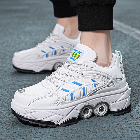 New four-wheeled roller skates with brakes for adults, running shoes, students, deformed shoes, boys' roller skates, girls' wheel shoes