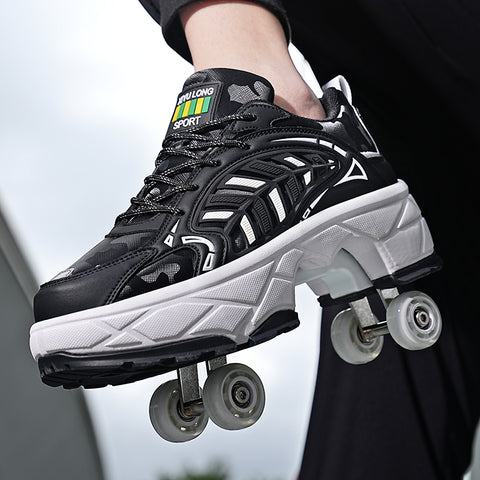New four-wheeled roller skates with brakes for adults, running shoes, students, deformed shoes, boys' roller skates, girls' wheel shoes