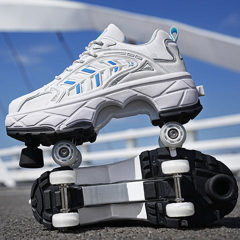 New four-wheeled roller skates with brakes for adults, running shoes, students, deformed shoes, boys' roller skates, girls' wheel shoes