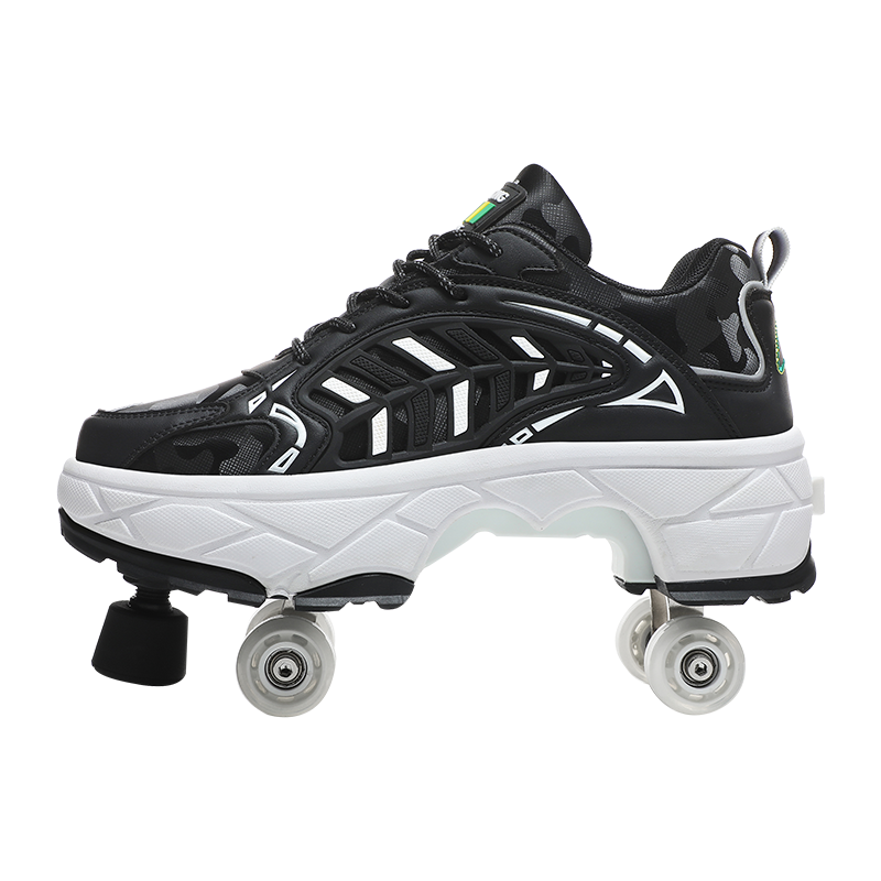 New four-wheeled roller skates with brakes for adults, running shoes, students, deformed shoes, boys' roller skates, girls' wheel shoes