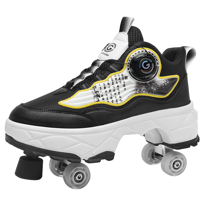 Roller skates, deformable shoes, four-wheel dual-purpose roller skates, double-row roller skates, ice skates