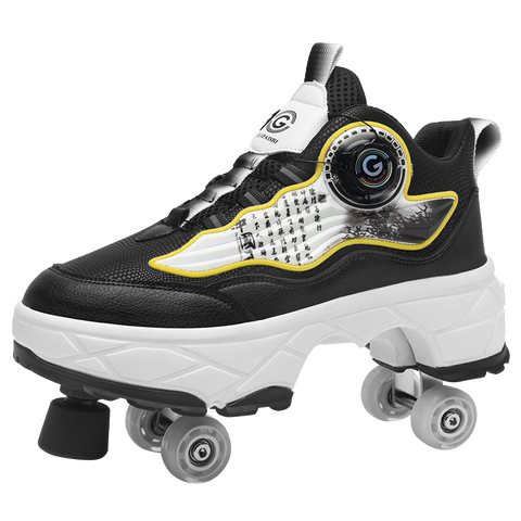 Roller skates, deformable shoes, four-wheel dual-purpose roller skates, double-row roller skates, ice skates