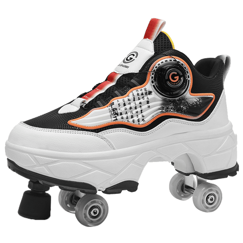 Roller skates, deformable shoes, four-wheel dual-purpose roller skates, double-row roller skates, ice skates